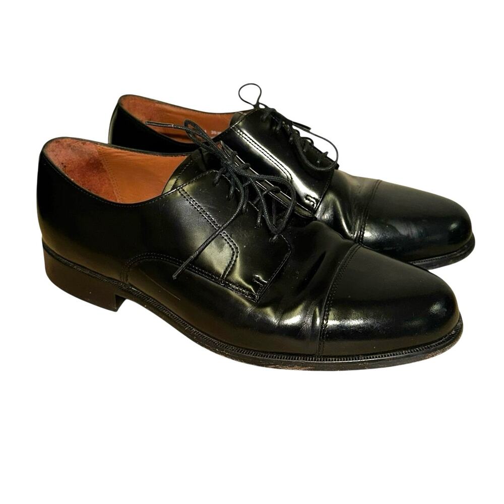 Bostonian Classics Cap Toe Oxford Shoes Men's 10M Black Leather‎ Dress Lace Up